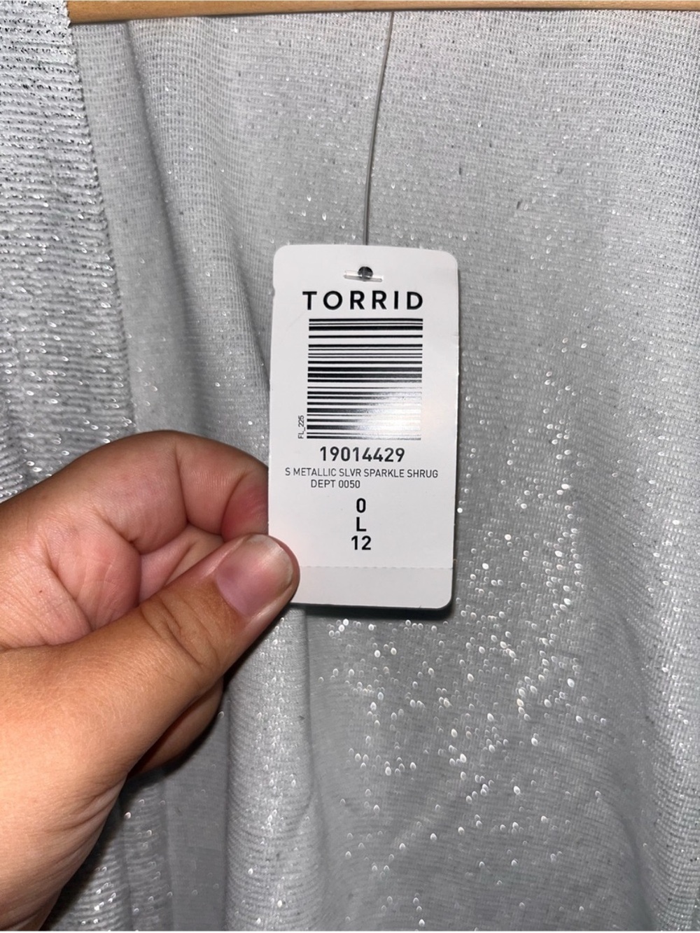 NWT Torrid Metallic Silver Sparkle Open Front Shrug Cardigan Size 0 12 - Picture 5 of 5